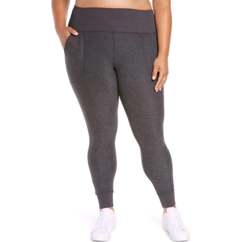 Zella Restore High Waist Soft Pocket Jogger Leggings Heather Gray Black 3X NWT